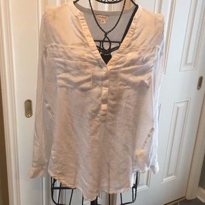 Lucky brand white  button down long sleeve blouse